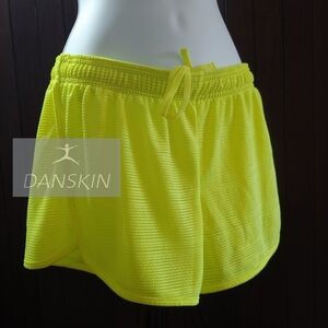 Danskin Now Youth Running Shorts, S, Acid Yellow